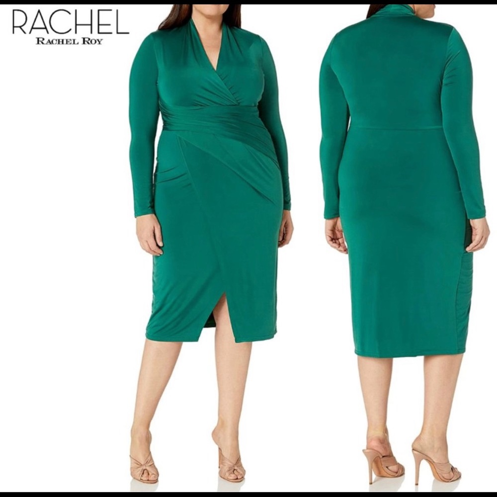 Rachel Roy Womens Solid Long Sleeve Jersey Bret Dress L